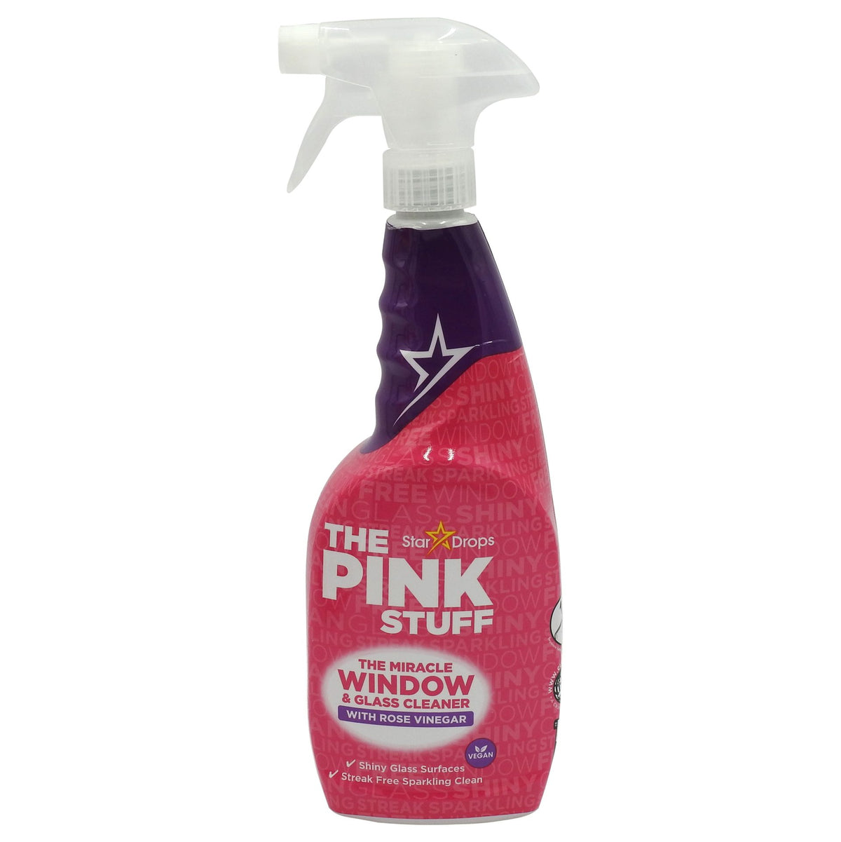 The Pink Stuff Solutie Pentru Curatat Geamuri Si Suprafete Din Sticla, Tehnologie Anti-Urme, Pulverizator, 750 ml