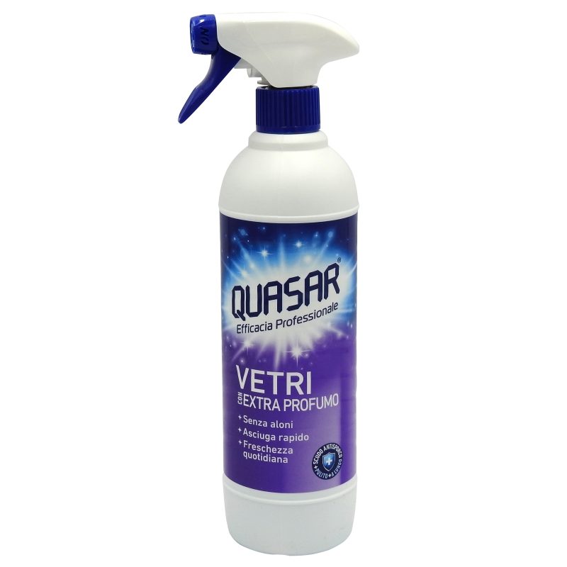 Quasar Solutie Spray Pentru Geamuri Si Suprafete Din Sticla, Actiune Degresanta, Extra Parfum, 580 ml