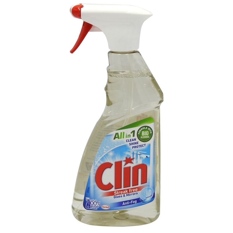 Clin Solutie Curatare Geamuri, Efect Anti-Aburire, Recipient cu Pulverizator Tip Pistol, 500 ml