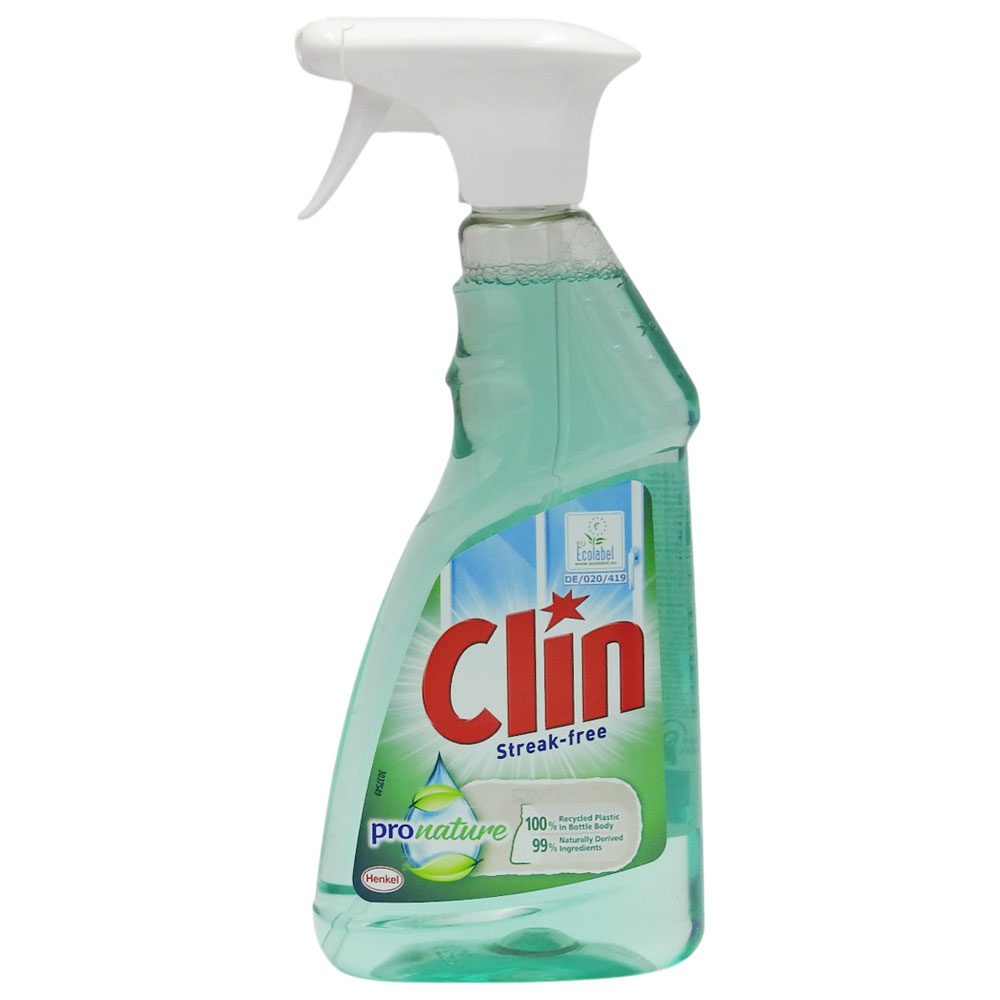 Clin Pro Nature Solutie pentru Curatat Geamuri si Ferestre, Formula cu Ingrediente Naturale, Recipient cu Pulverizator, 500 ml