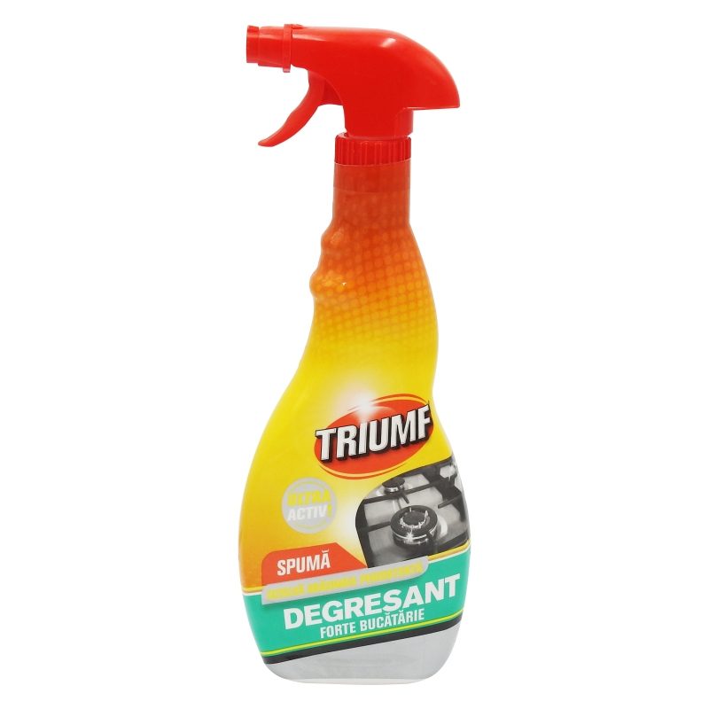 Triumf Solutie Curatare Bucatarie Tip Spuma, Degresant Puternic Universal, Recipient cu Pulverizator, 500 ml