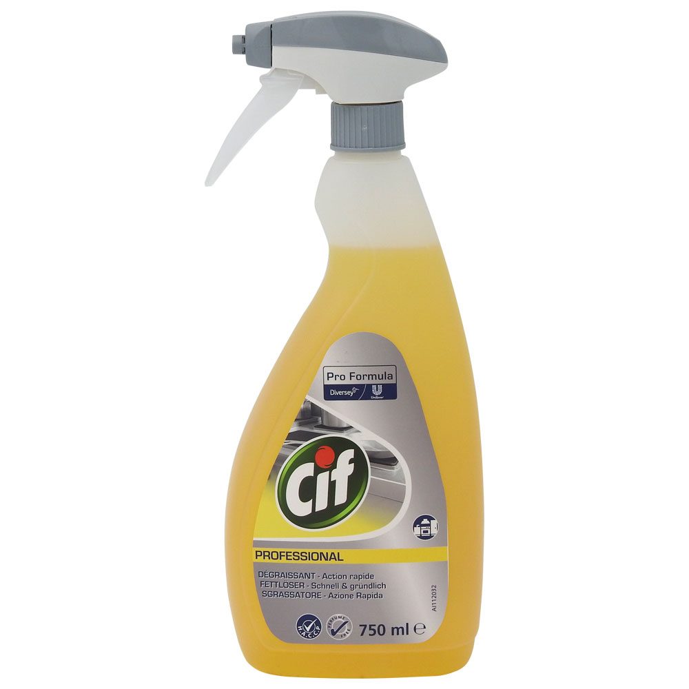 Spray Degresant Cif Professional, Formula Profesionala pentru Indepartarea Grasimii, Flacon cu Pulverizator, 750 ml