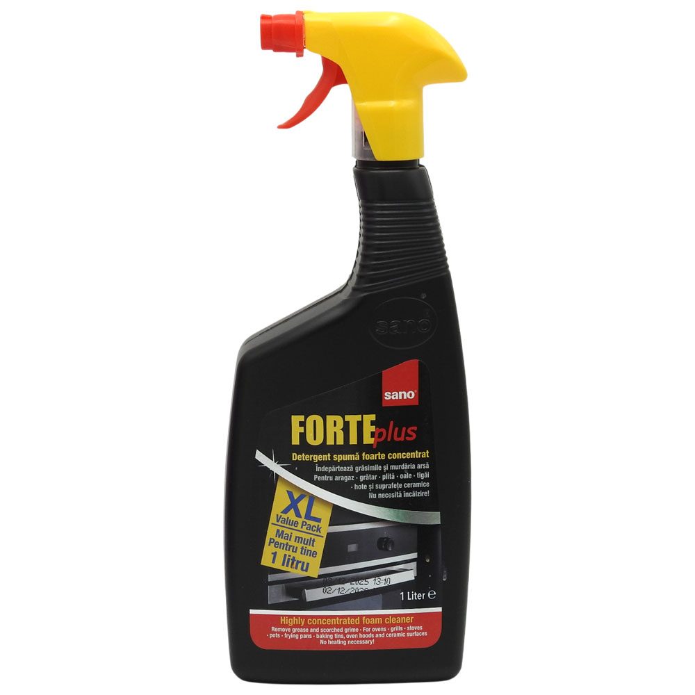 Detergent Degresant Sano Forte Plus, Spuma Activa pentru Curatarea Aragazului si Cuptorului, 1 L