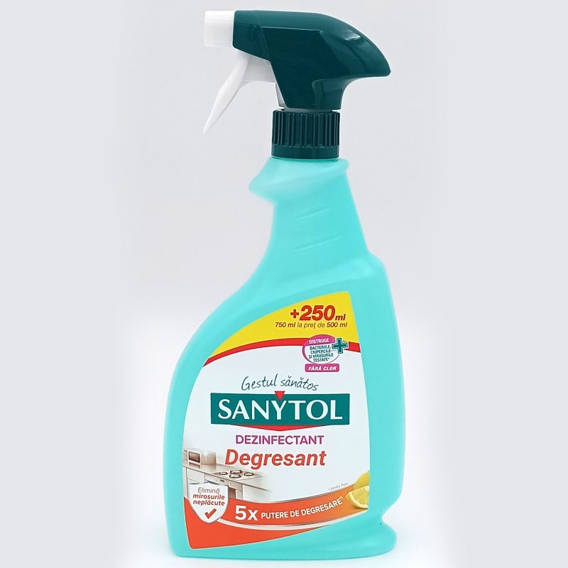 Sanytol, Dezinfectant Degresant Pentru Bucatarie, Actiune Impotriva Grasimii, Fara Clor, Pulverizator 750 ml