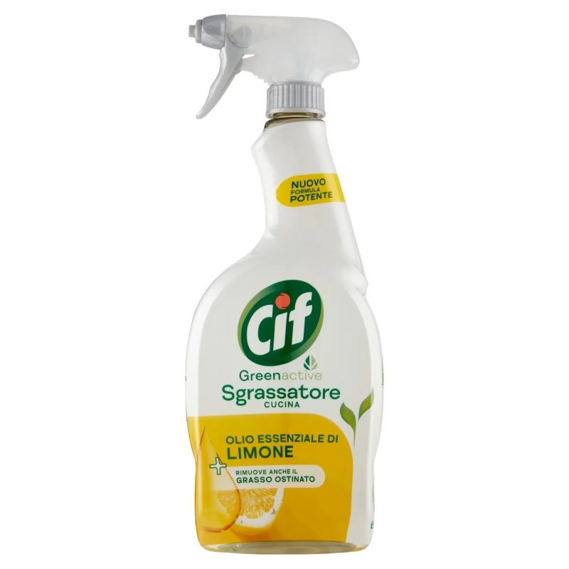 Cif Green Active, Spray Solutie Degresanta cu Extract de Lamaie, Formula Activa Impotriva Grasimii, Flacon 650 ml