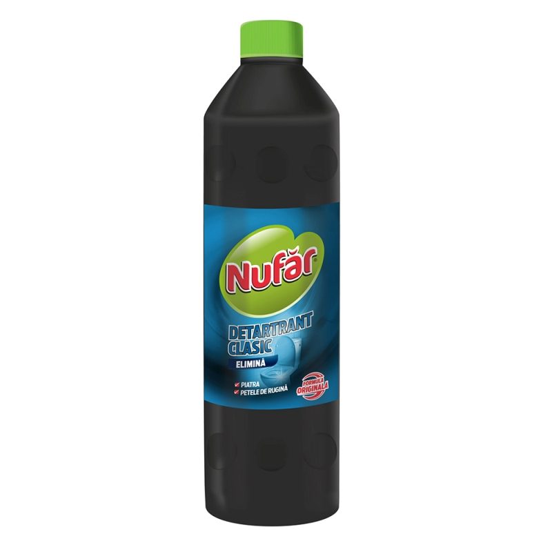 Nufar Detartrant Profesional Pentru Obiecte Sanitare, Curățare Calcar Și Rugină, Eficiență Ridicată, Recipient Plastic, 1 L