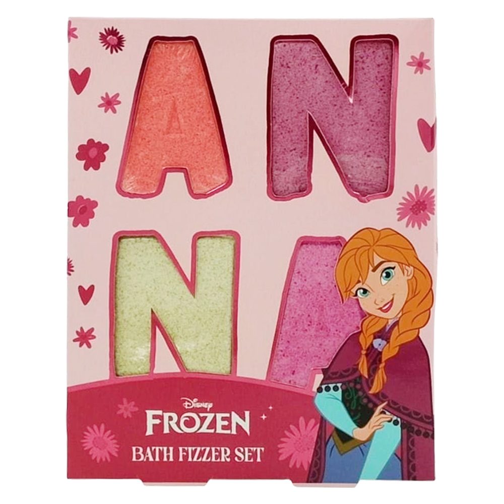 Disney Frozen, Bomba Efervescenta cu Sare de Baie, Design Personaje Elsa si Anna, Pachet 4 x 50 g, Modele Diverse