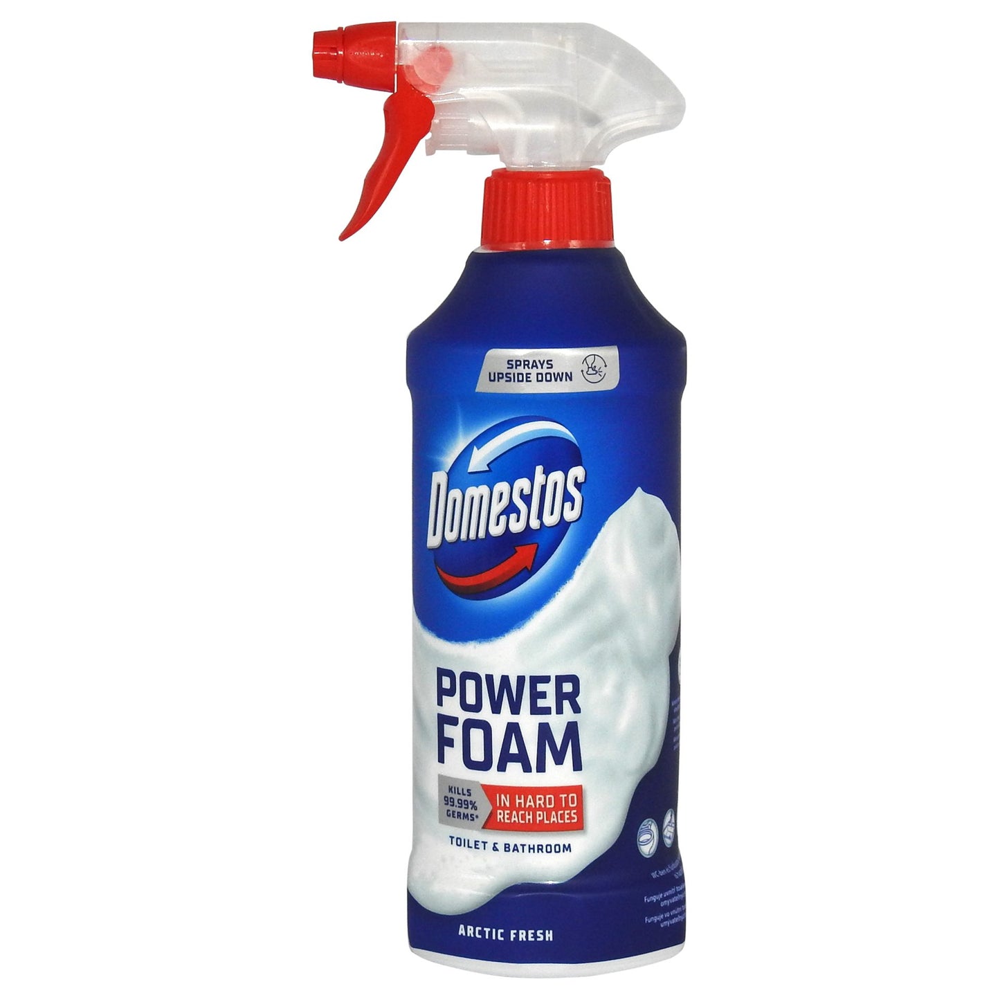 Domestos Spray Spumă de Curățare pentru Baie, Dezinfectant Împotriva Calcarului și Murdăriei, Parfum Briza Mării, 435 ml