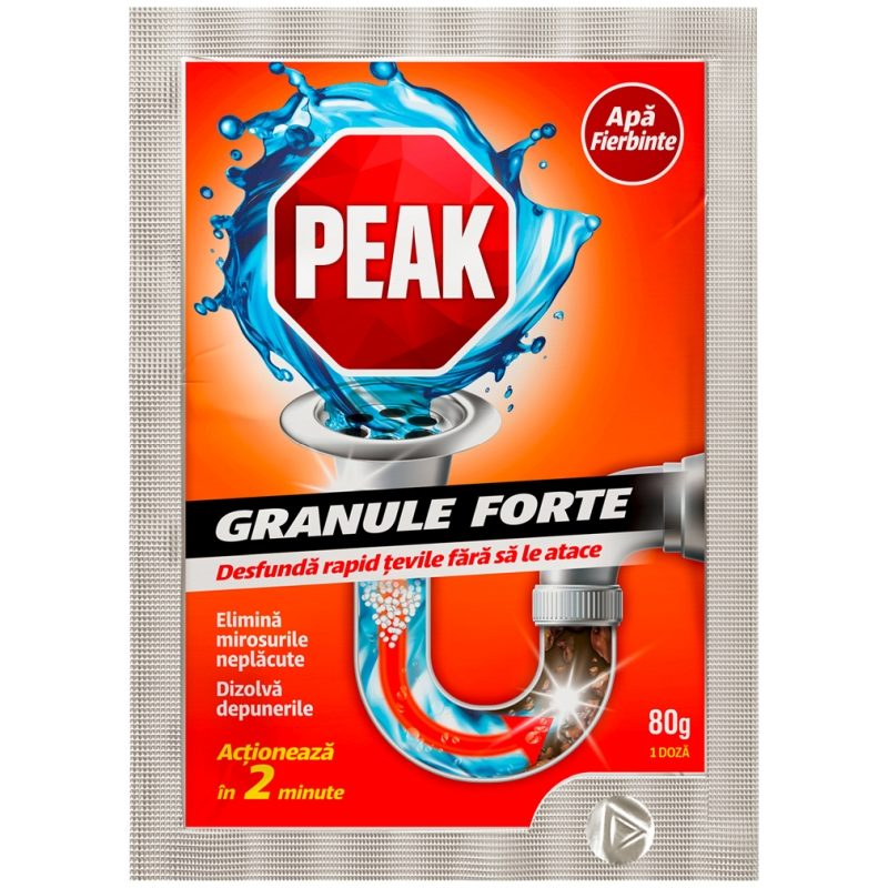 Peak Out Desfundator Chiuveta, Apa Fierbinte, Granule, 80 g