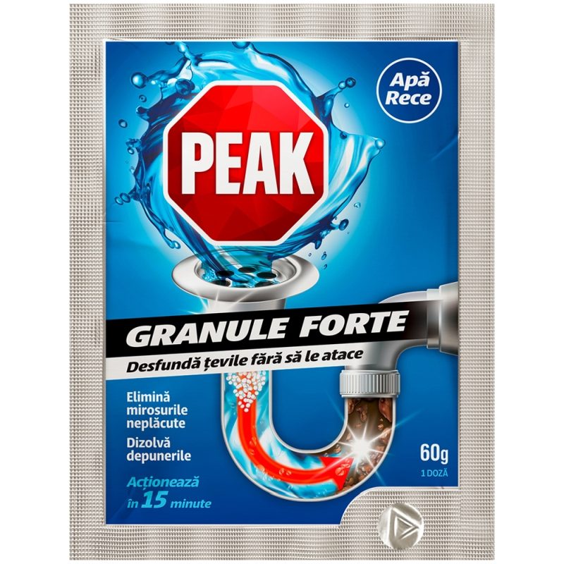Peak Out Dezfundator Chiuvetă, Apă Rece, Granule, 60 g