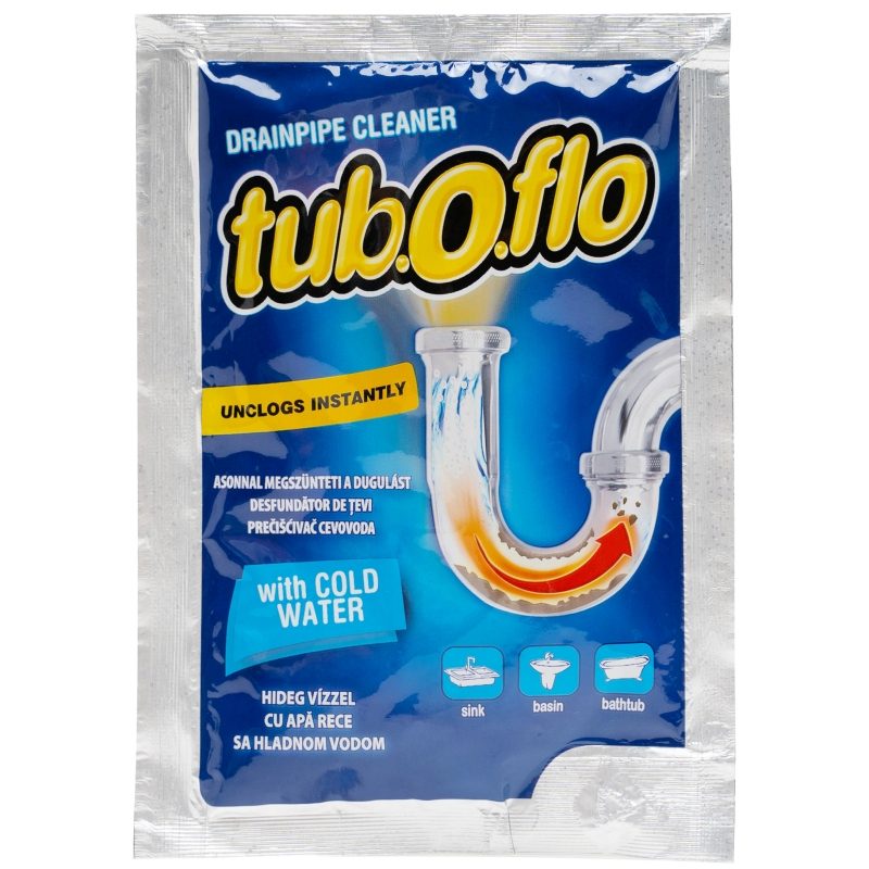 Tub O Flo Desfundator Granule Pentru Tevi Si Scurgeri, Actiune Rapida Cu Apa Rece, 100 g