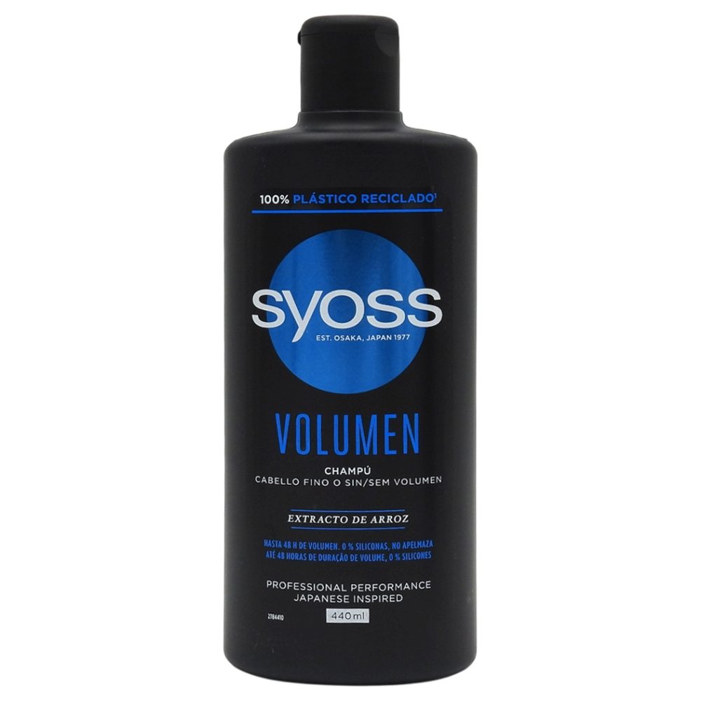 Syoss Sampon Volume, Ingrijire pentru Volum si Par Lipit, Textura Usoara cu Orez Violet, Recipient 440 ml