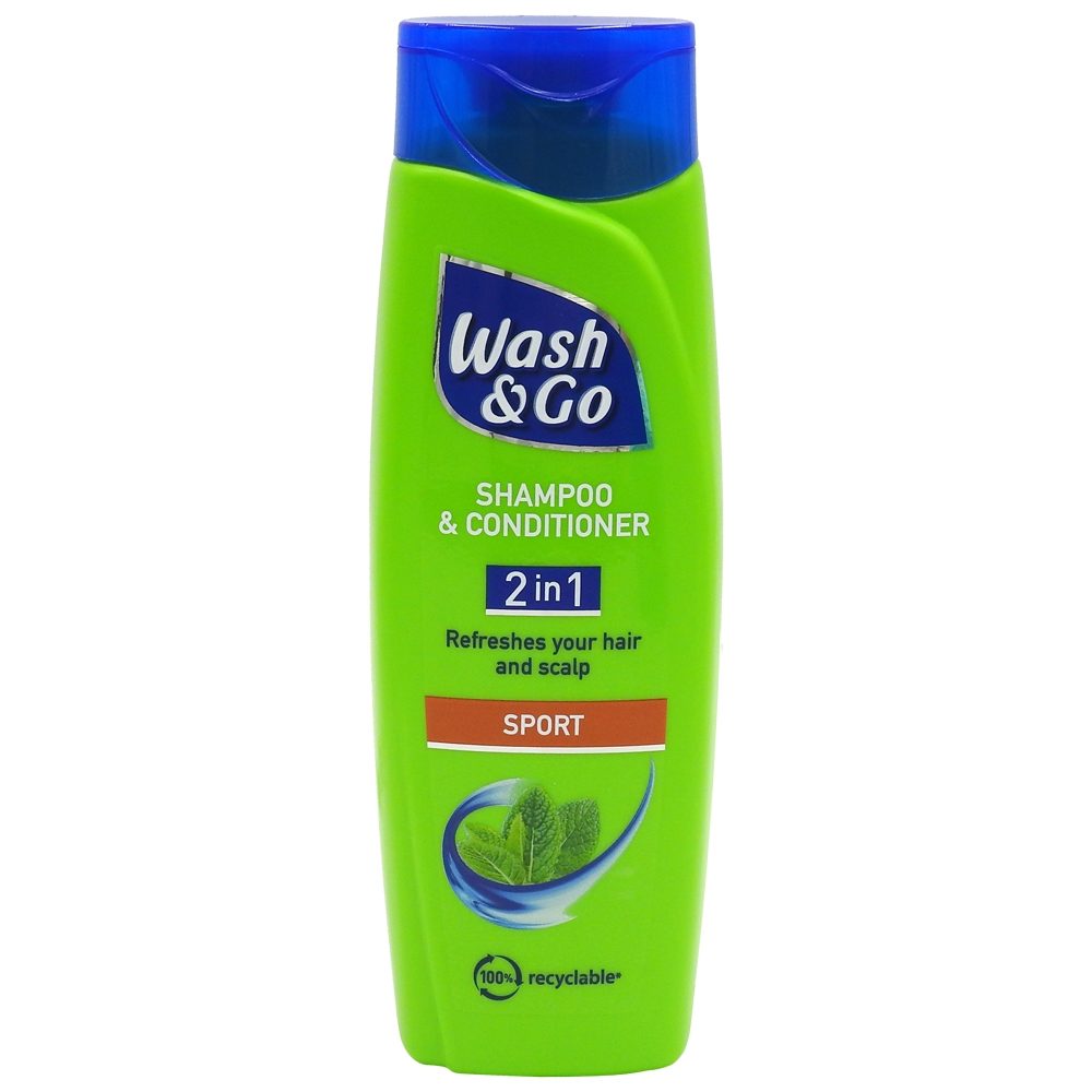 Sampon si Balsam Wash & Go Sport 2in1, Curatare Eficienta si Hidratare, Formula Revigoranta, 200 ml