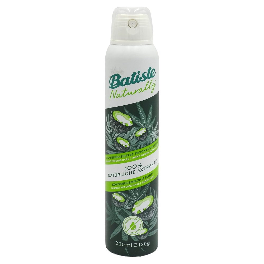 Batiste Șampon Uscat Naturally, Extract de Lapte de Cocos și Cânepă, Formulă cu Ingrediente Naturale, 200 ml