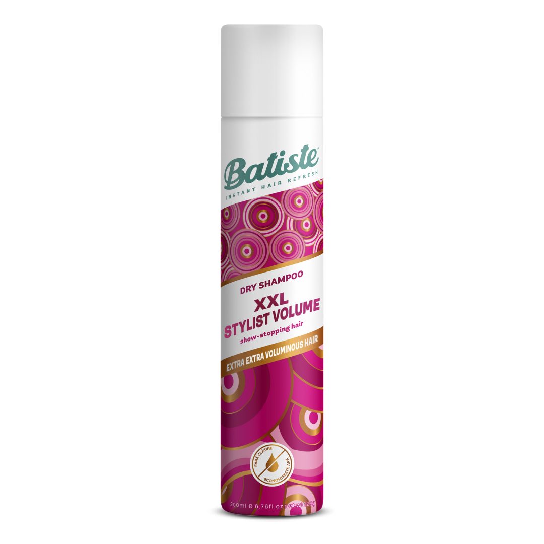 Batiste Șampon Uscat XXL Volume, Spray pentru Volum Instant și Texturare, Formulă cu Absorbție Rapidă, 200 ml