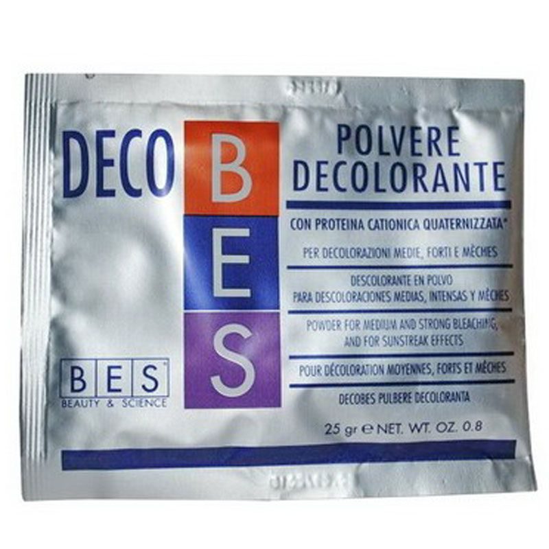 Decobess Pudra Decoloranta Albastra, Set Decolorare Par cu Oxidant 9%, Formula Profesionala, 25 g + 50 ml