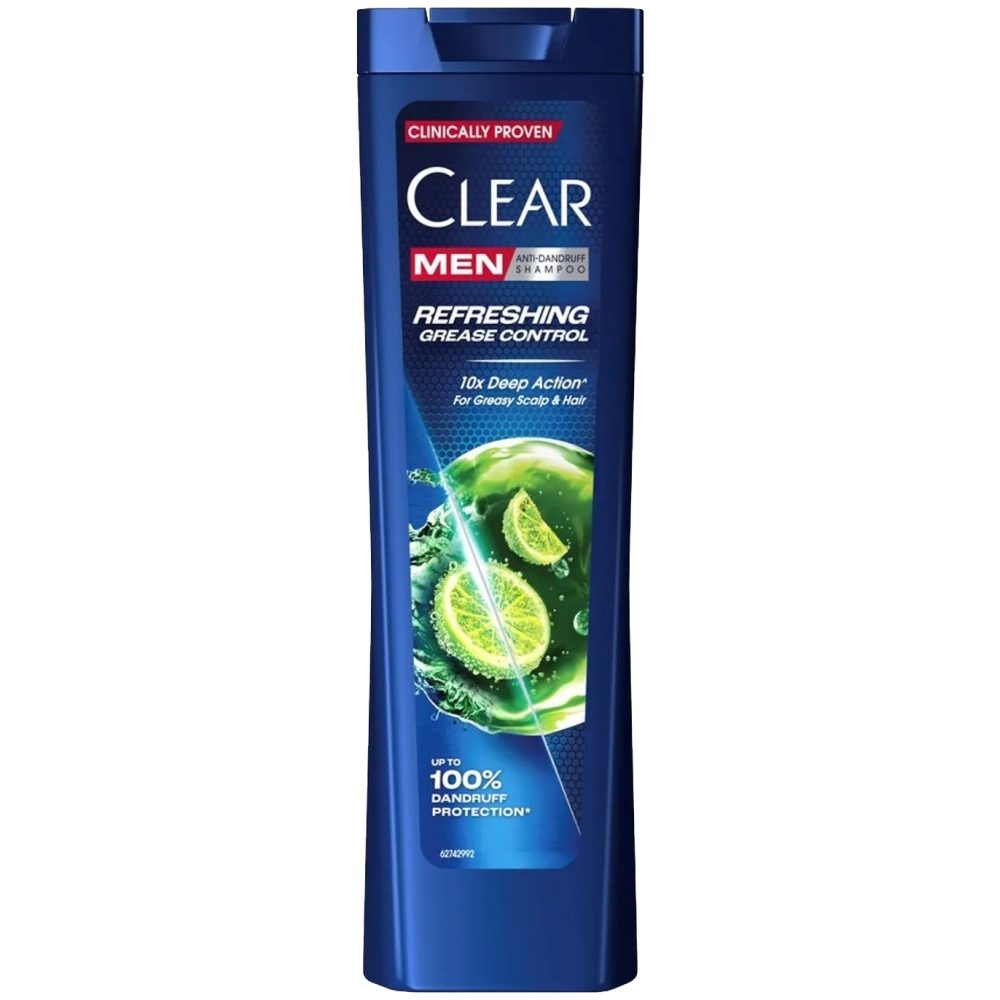 Clear Șampon Anti-Mătreață Men Refreshing, Îngrijire Scalp și Reîmprospătare, Mentă și Nutrium 10, 225 ml