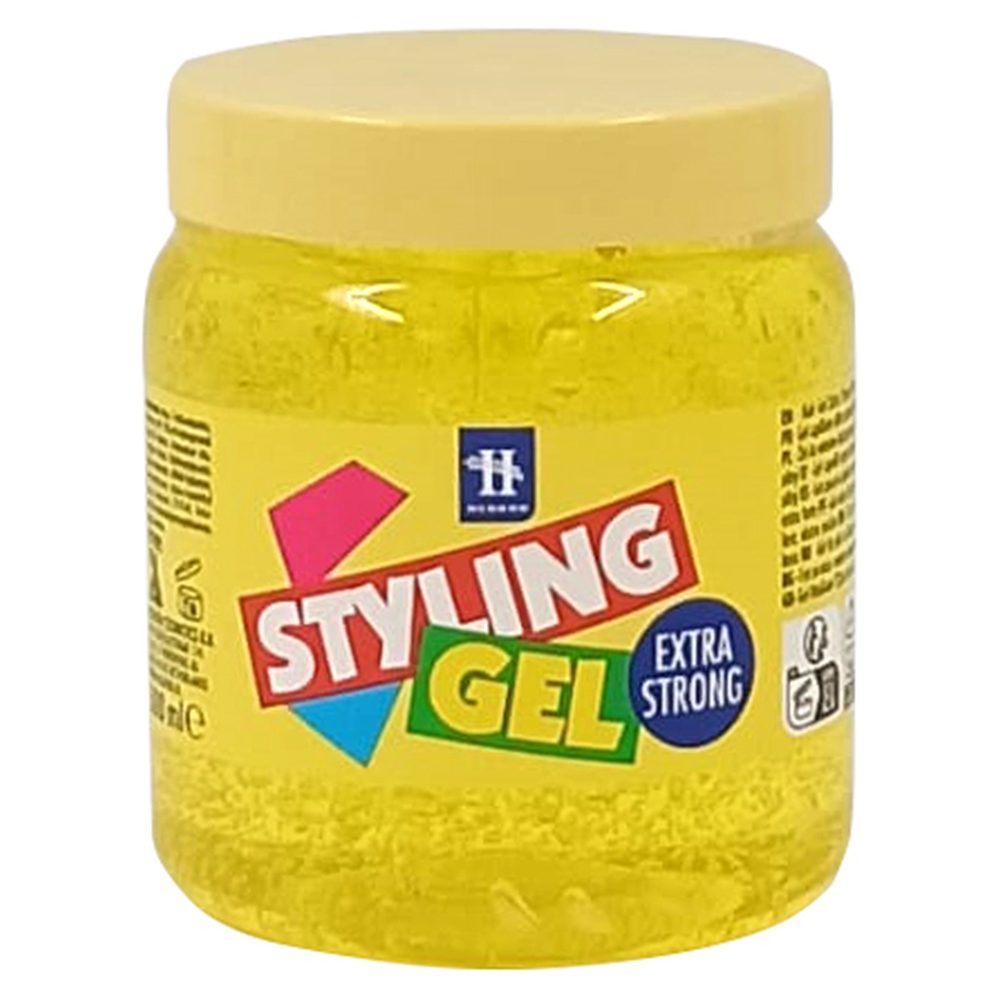 Hegron Gel de Păr Galben, Fixare Puternică, Formulă Profesională, Recipient cu Pompă, 500 ml