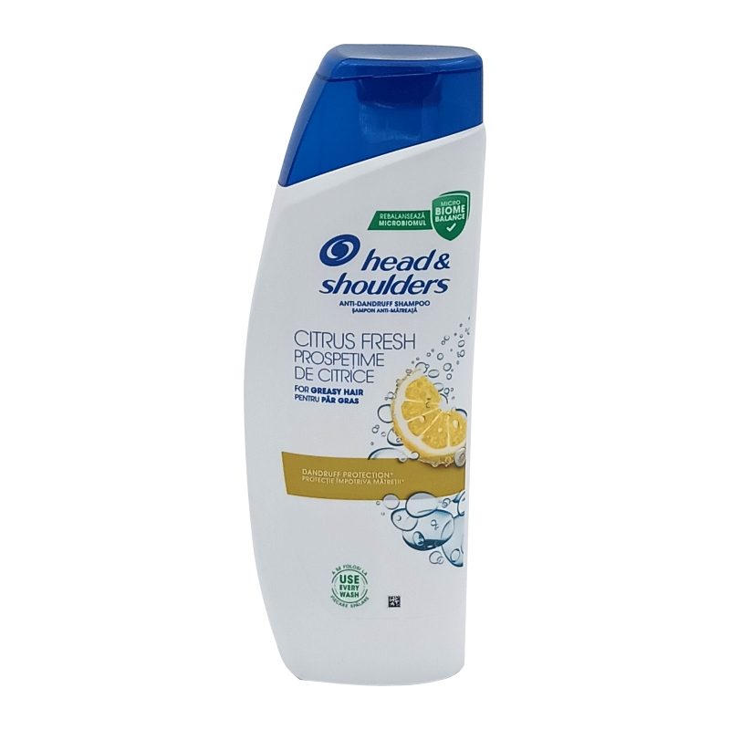 Head & Shoulders Șampon Anti-Mătreață Citrus Fresh, Controlul Sebumului, Pentru Păr Gras, 500 ml