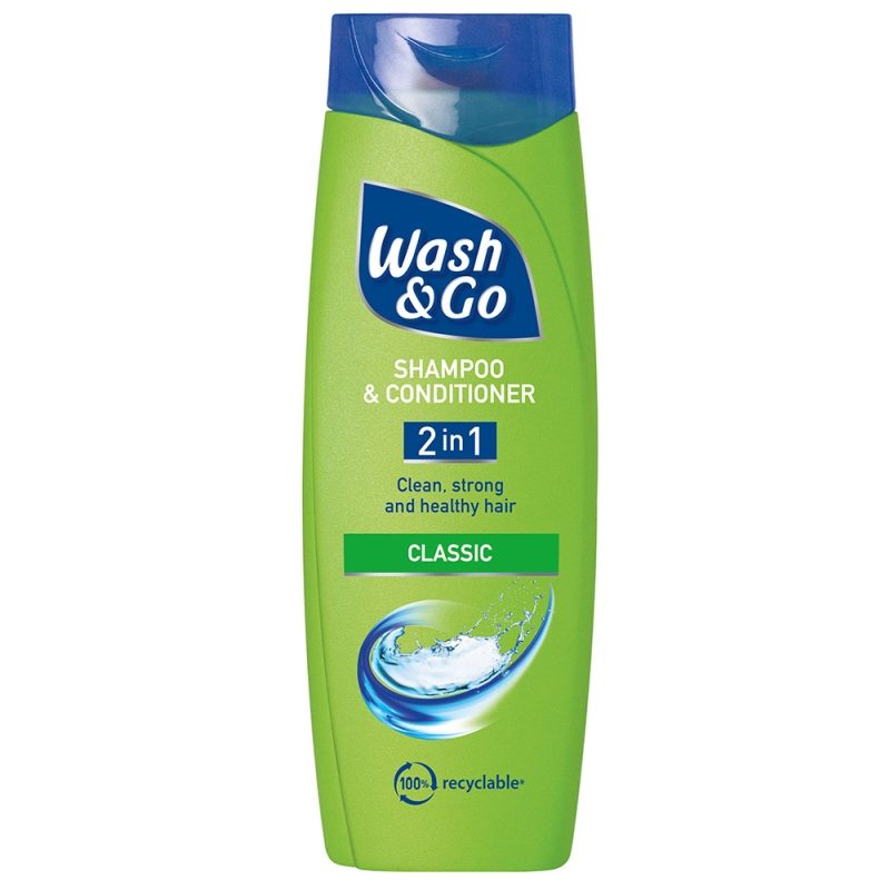 Wash & Go Șampon și Balsam 2 în 1 Classic, Formulă pentru Curățare și Volum, Flacon 400 ml