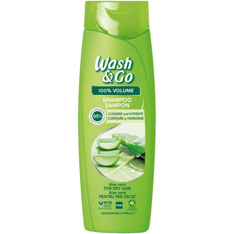 Sampon Wash & Go Cu Extract De Aloe Vera, Hidratare Si Catifelare, Pentru Toate Tipurile De Par, 360 ml