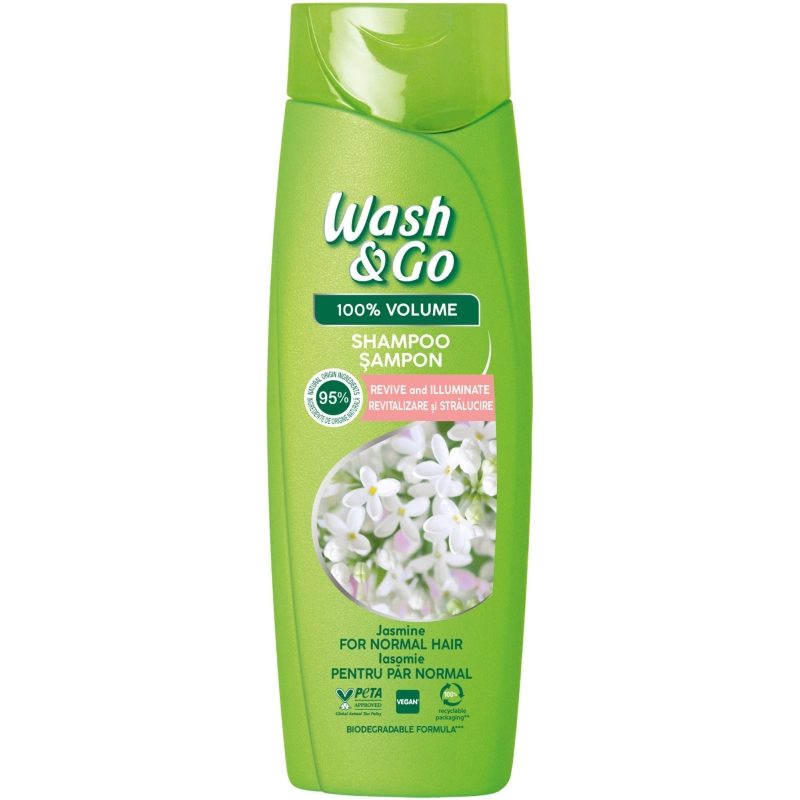 Sampon Wash & Go, Hidratare Cu Extract De Iasomie, Formula Pentru Stralucire, 360 ml