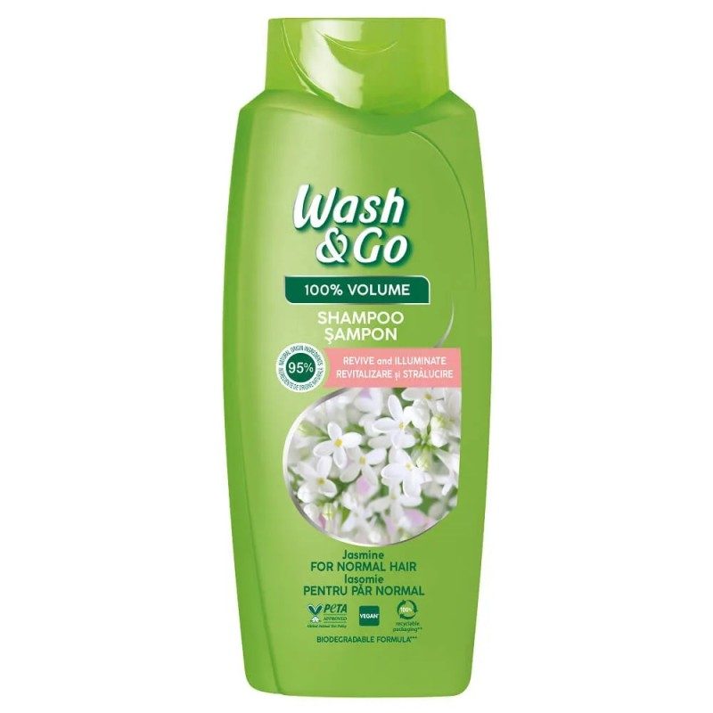 Sampon Wash & Go, Hidratare Cu Extract De Iasomie, Formula Pentru Curatare Delicata, 675 ml