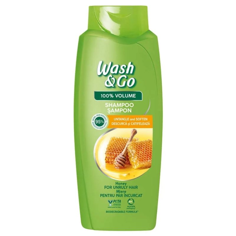 Sampon Wash & Go, Hidratare Cu Extract De Miere, Formula 100% Volum, 675 ml