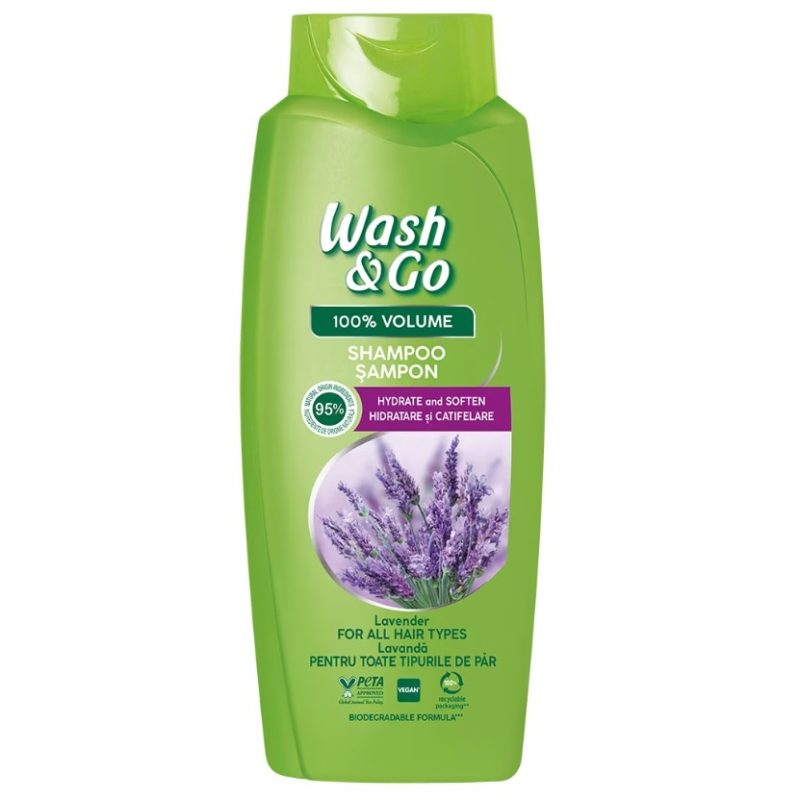 Wash & Go Sampon Hidratant Cu Extract De Lavanda, Formula Pentru Volum Si Stralucire, 675 ml