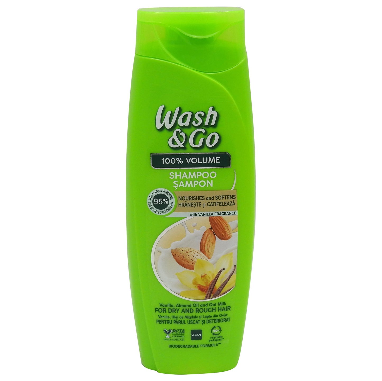 Sampon Wash & Go, Hidratare Cu Extract De Vanilie, Formula Revitalizanta Pentru Toate Tipurile De Par, 360 ml