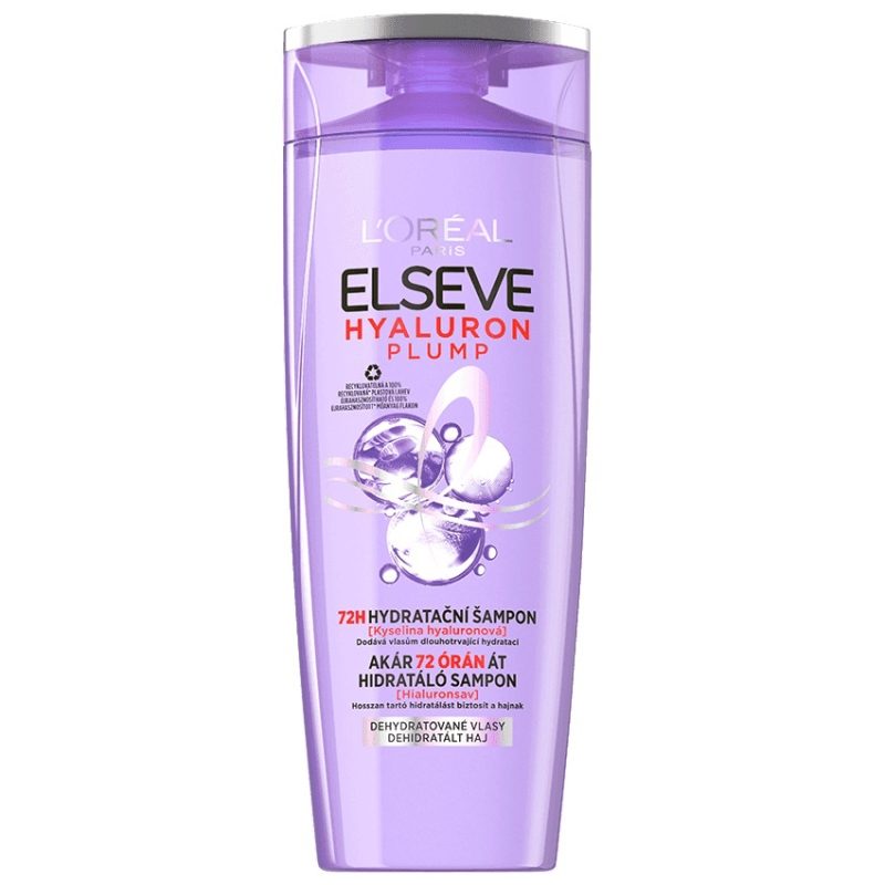 L'Oréal Paris Elseve Sampon Hidratant, Hyaluron Plump, Acid Hialuronic, Par Deshidratat, 250 ml