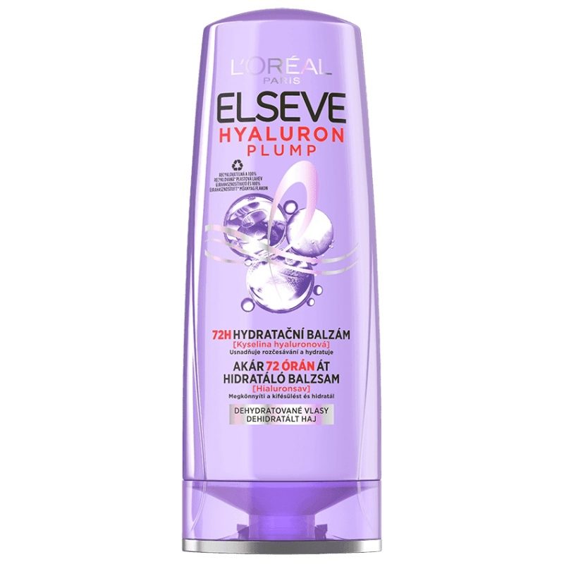 L'Oréal Paris Elseve Hyaluron Plump Balsam Hidratant pentru Par Deshidratat, cu Acid Hialuronic, 200 ml