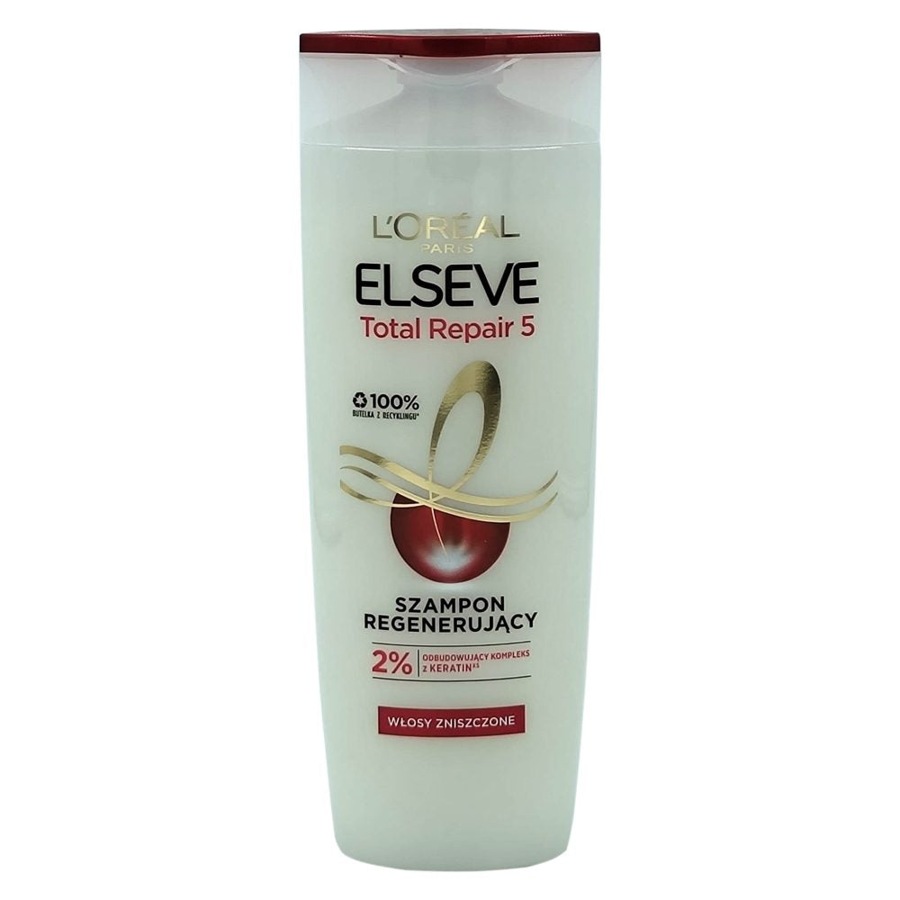 L'Oréal Paris Elseve Total Repair 5, Șampon Reparator pentru Păr Deteriorat, Formula cu Pro-Keratină și Ceramide, 400 ml