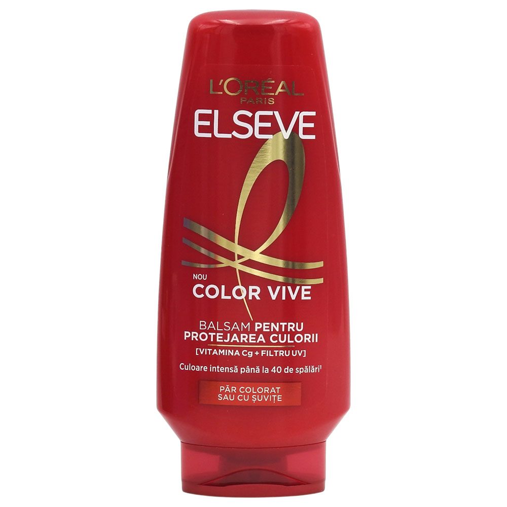 L'Oréal Paris Elseve Balsam Pentru Păr Vopsit, Tehnologie Color Vive Cu Bujor Și Filtru UV, Protecție Culoare Și Strălucire, 200 ml