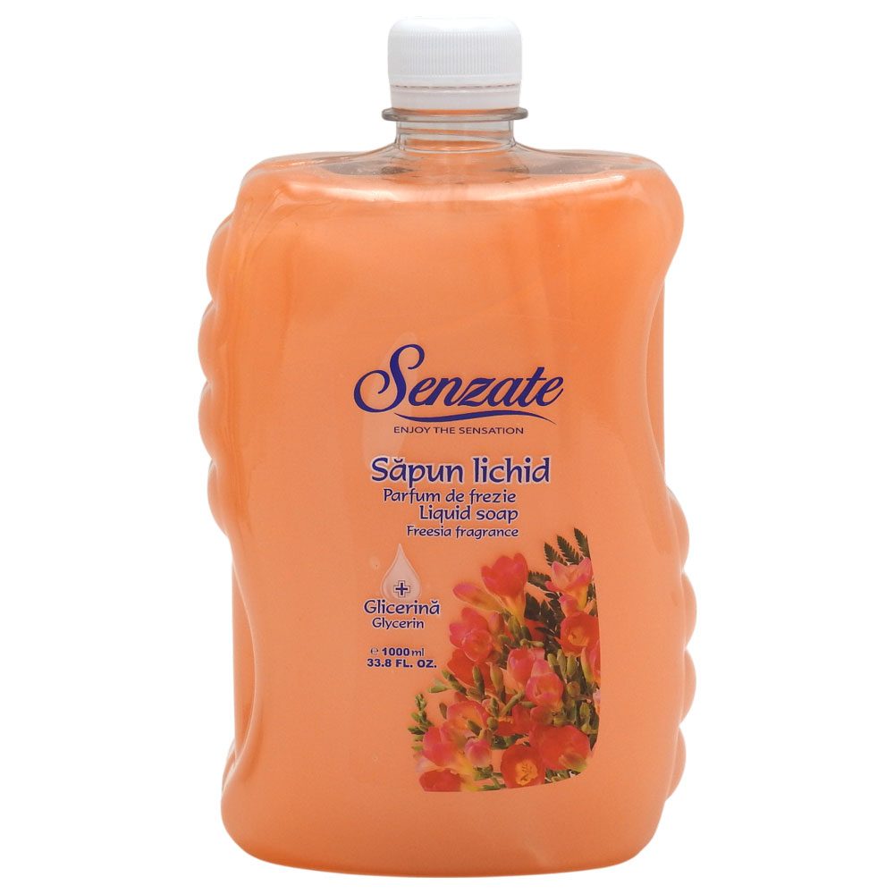 Sapun Lichid Senzate, Rezerva Parfumat de Frezie, Formula Hidratanta, 1 L