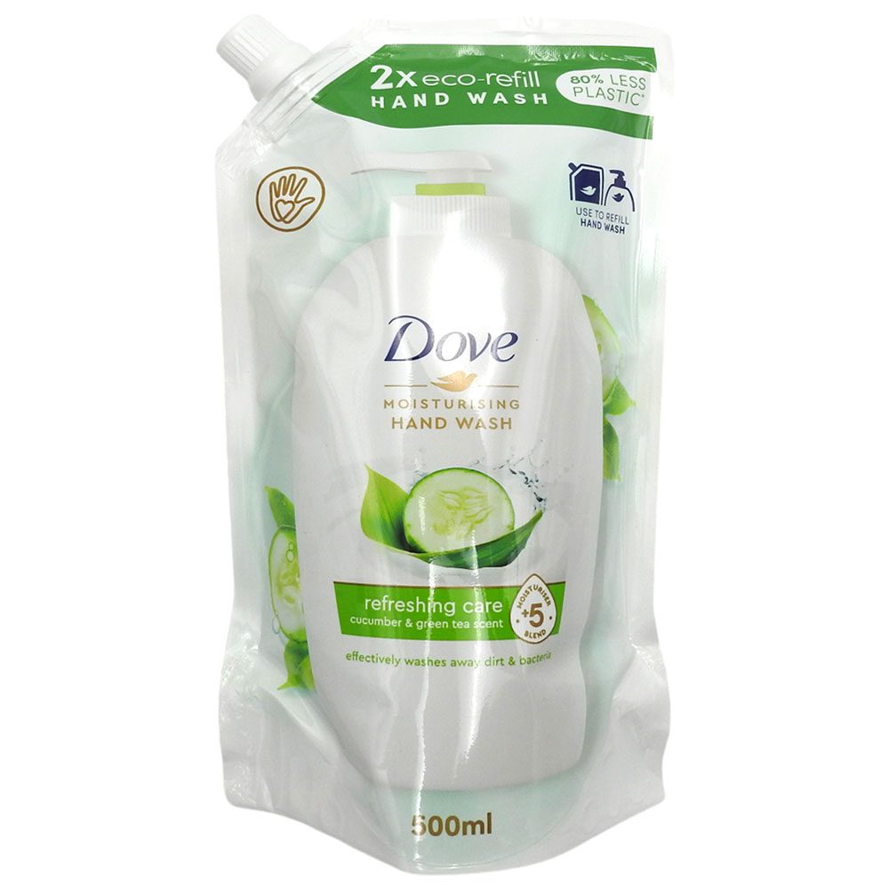 Sapun Lichid Dove Go Fresh, Rezerva Cu Aroma De Castravete Si Ceai Verde, Textura Cremoasa, 500 ml