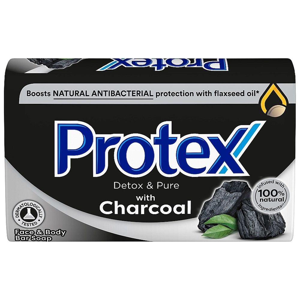 Săpun Solid Protex Charcoal, Protecție Antibacteriană cu Cărbune Activ, Curățare Profundă, Pachet 6 Bucăți x 90 g