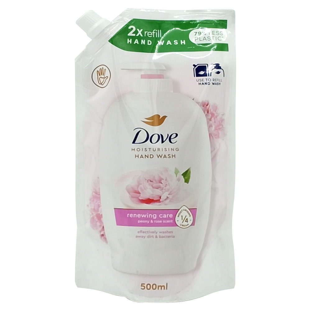 Sapun Lichid Dove Care & Protect, Rezerva Pentru Dozator, Parfum de Bujori si Trandafiri, 500 ml