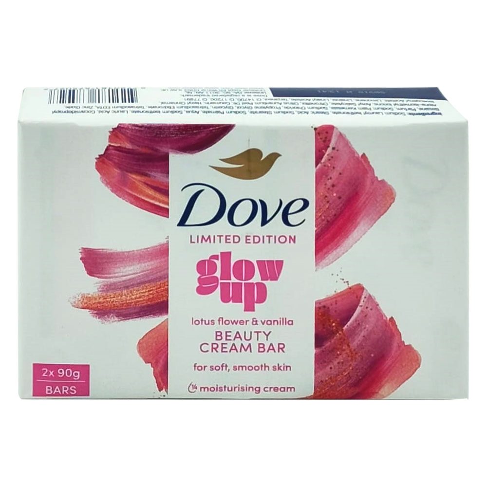 Sapun Solid Dove Glow Up Limited Edition, Formula Hidratanta cu 1/4 Crema, 2 Bucati x 90 g