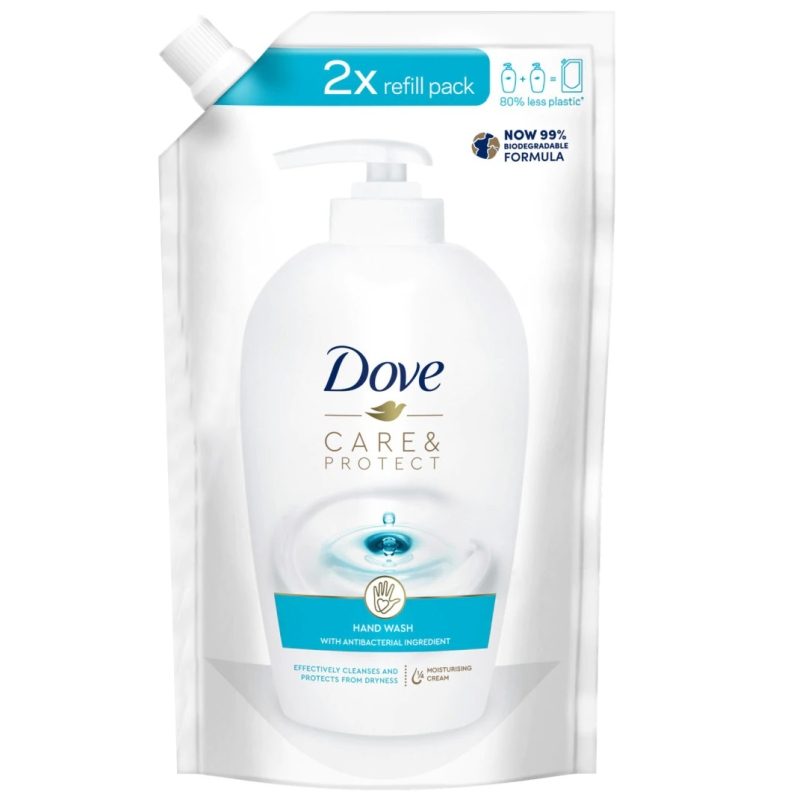Dove Săpun Lichid Rezervă, Formula Antibacteriană Care & Protect, Hidratare Intensă, Pachet Economic, 500 ml