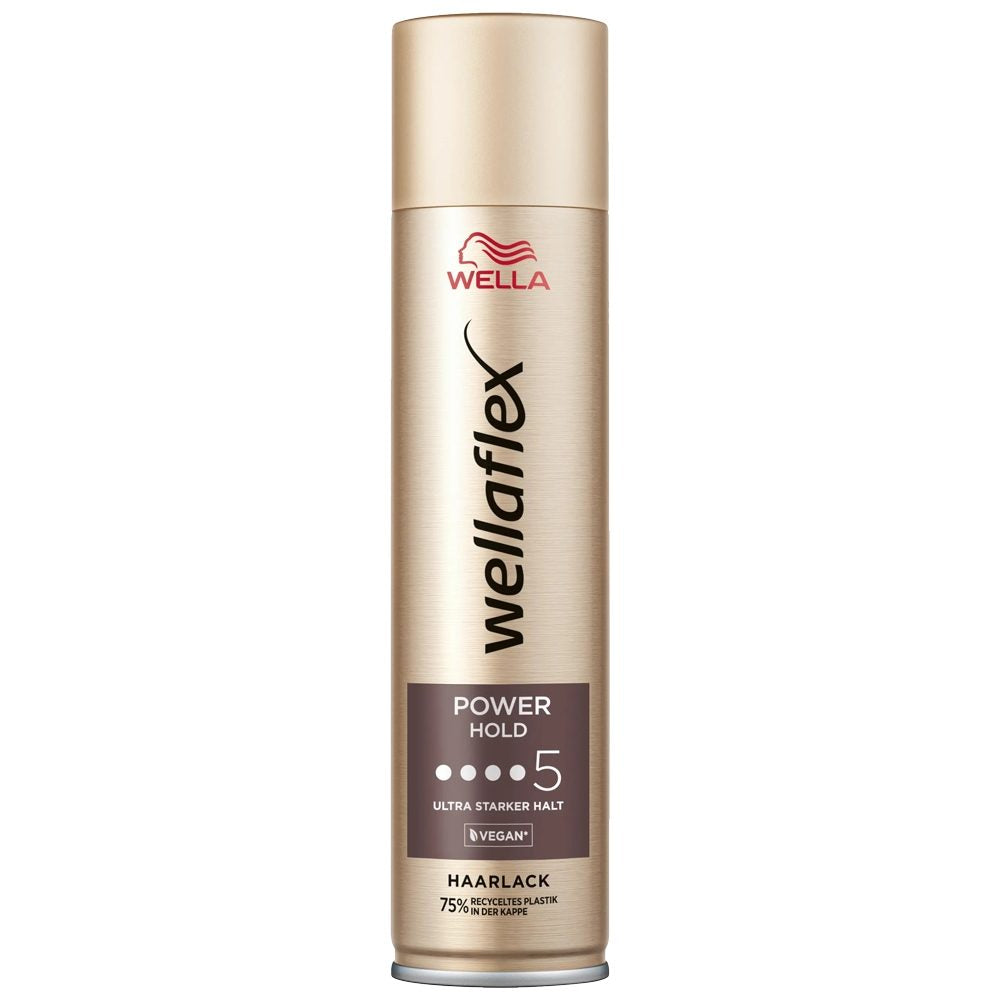 Fixativ pentru Par Wellaflex Power Halt 5, Fixare Maxima Nivel 5 pentru Par Normal, Protectie Umezeala si Vant, 250 ml