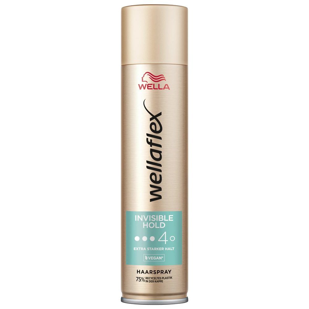 Wellaflex Fixativ pentru Par, Invisible Hold Nivel 4, Efect de Volum si Fixare Puternica, Formula Invizibila pentru Par Normal si Uscat, 250 ml