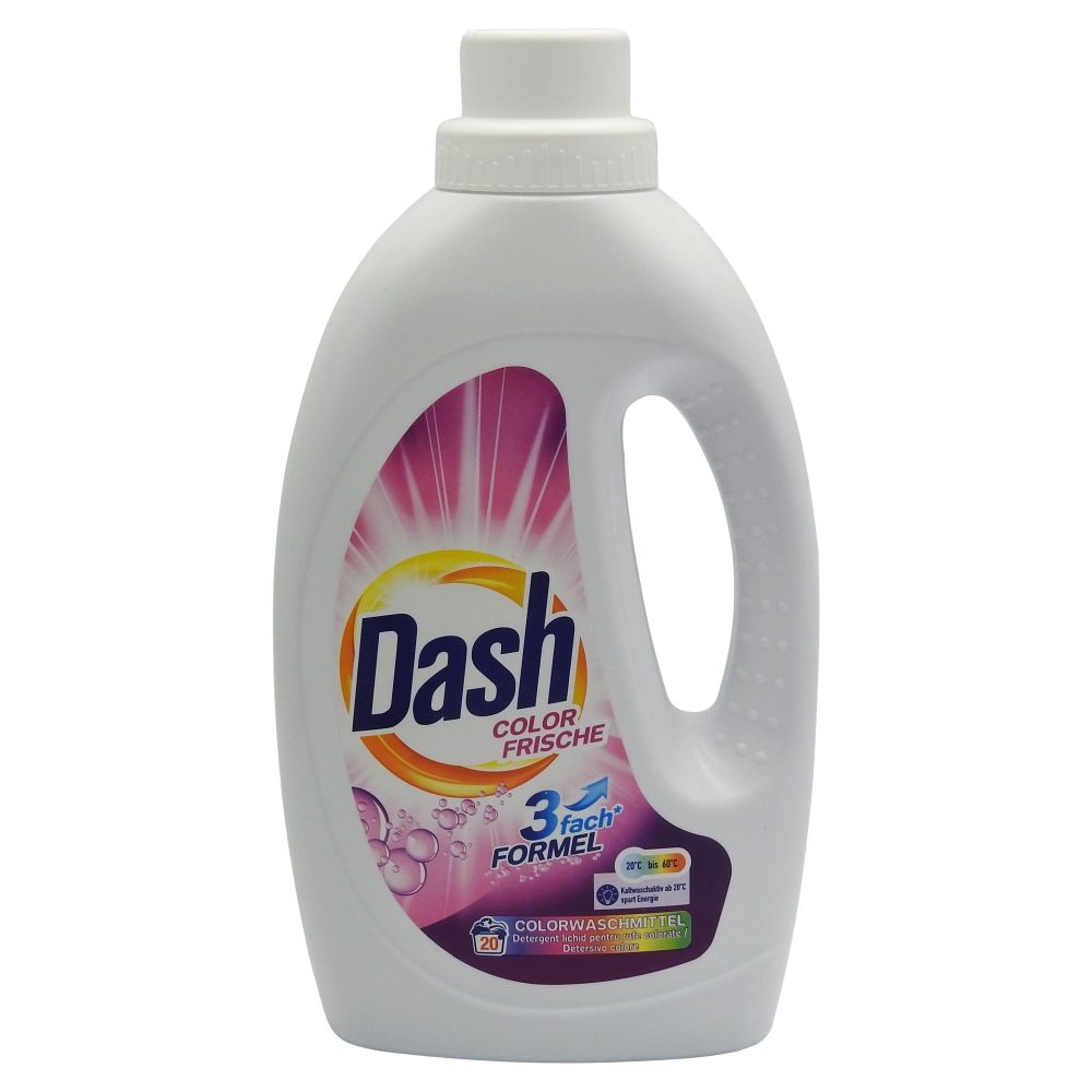 Dash Detergent Lichid pentru Rufe Colorate, Formula Color Fresh cu Protecție Fibre, 1.1 L, 20 Spălări