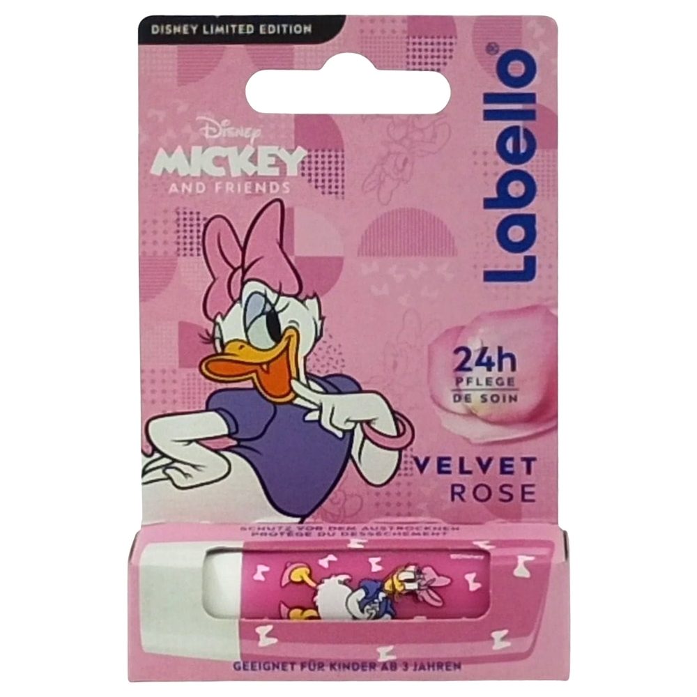Balsam de Buze Nivea Disney Mickey Mouse, Velvet Rose cu Extract de Trandafir, Hidratare 24h, Roz, 4.8 g