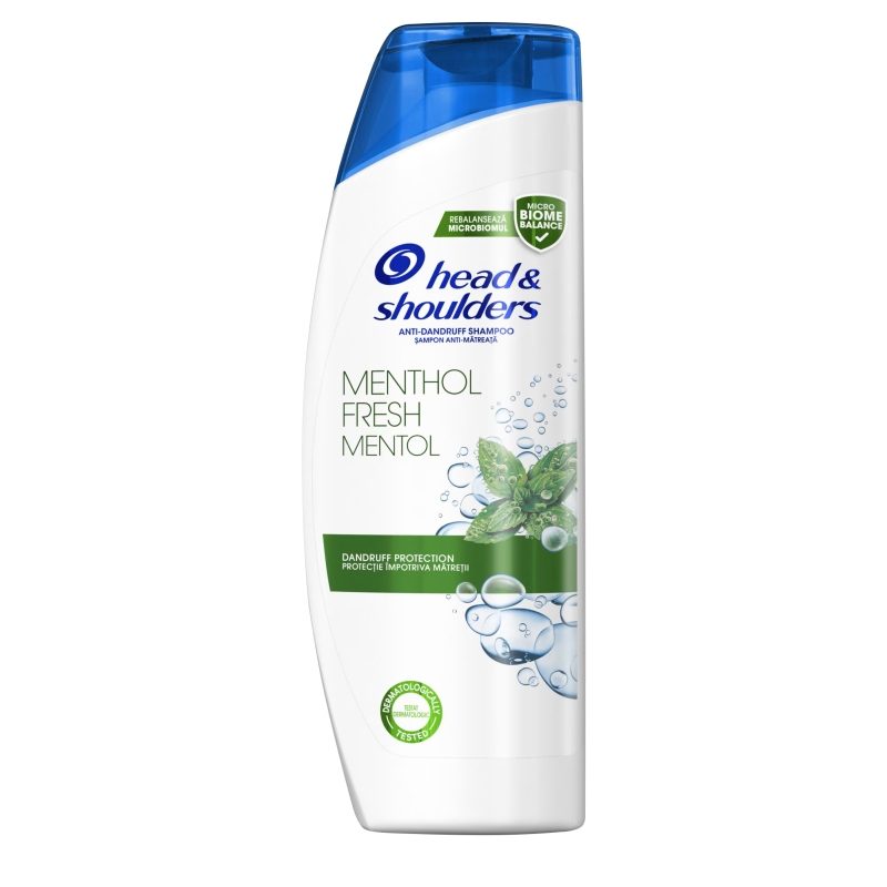 Sampon Antimatreata Head & Shoulders Menthol, Formula Racoritoare cu Menta Activa, Pentru Par Normal, 200 ml