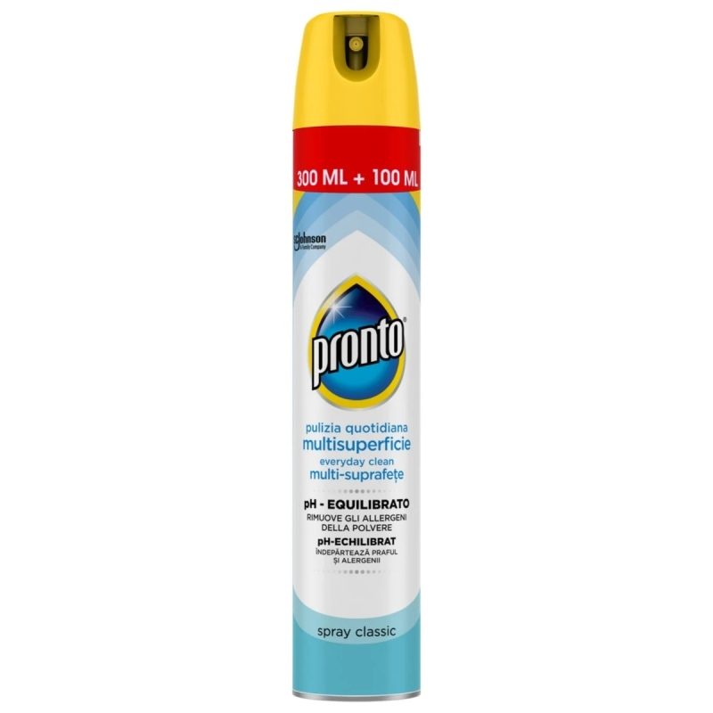 Pronto Spray Multisuprafețe, Detergent Antistatice Pentru Mobilă Și Lemn, Aerosol, 400 ml