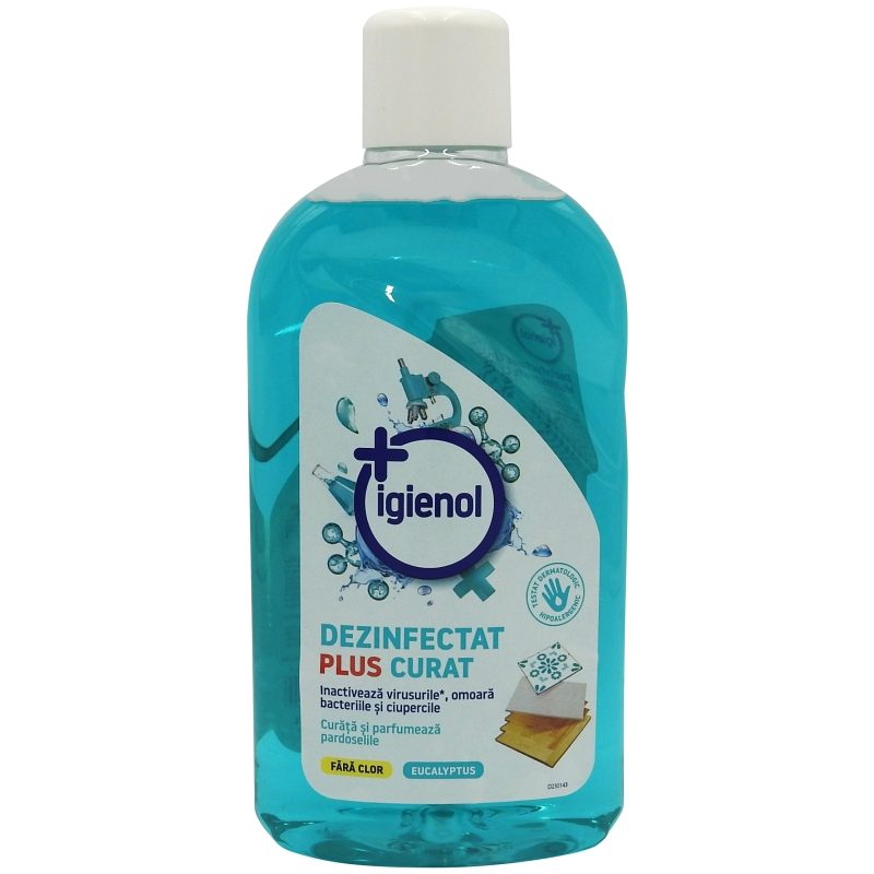 Igienol Dezinfectant Universal fara Clor, Curatare si Igienizare Suprafete, Aroma Eucalipt, Lichid Concentrat, 1 L