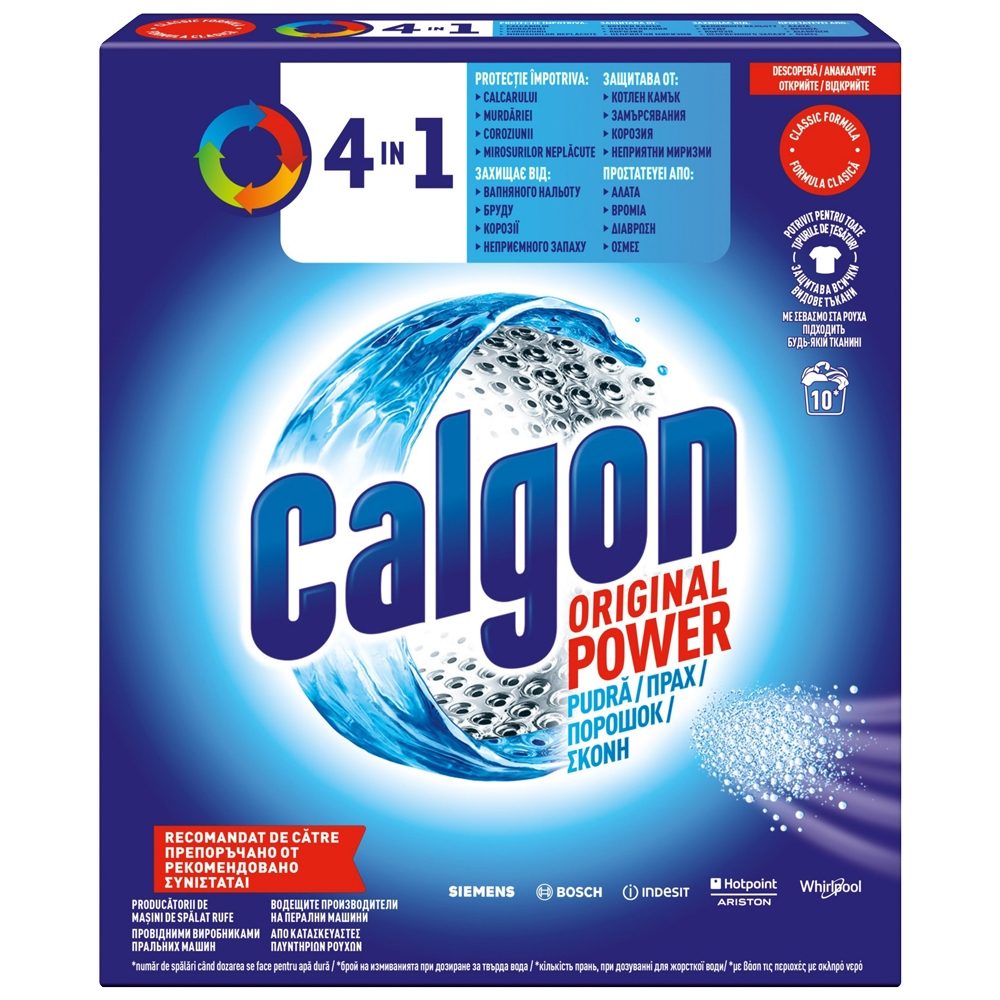 Calgon Pudra Anticalcar pentru Masina de Spalat, Protectie Impotriva Depunerilor de Calcar, Formula Activa, 500 g