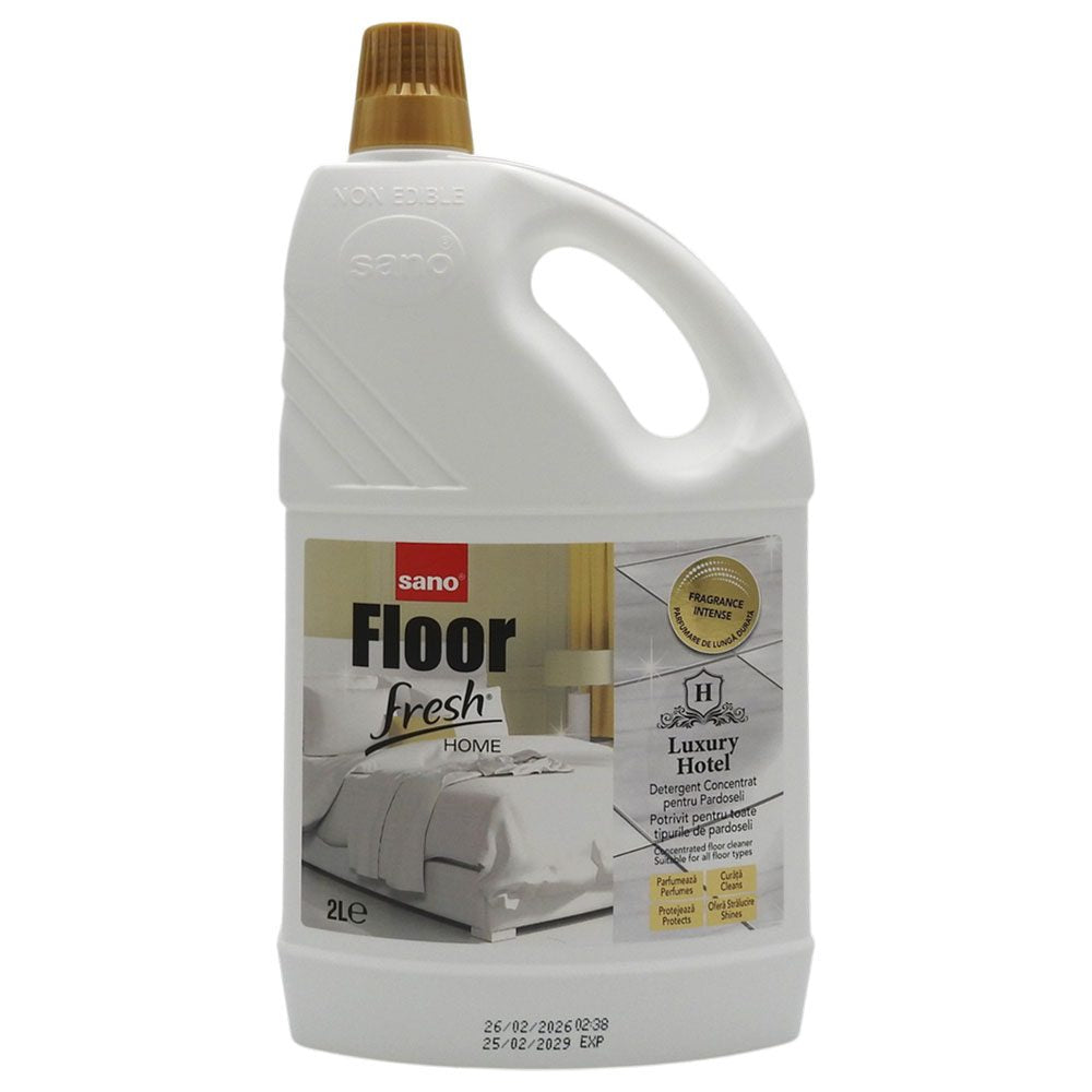 Sano Detergent Pardoseli Floor Fresh Home, Parfum Luxury Hotel, Formula cu Efect de Lustruire, Bidon 2 L