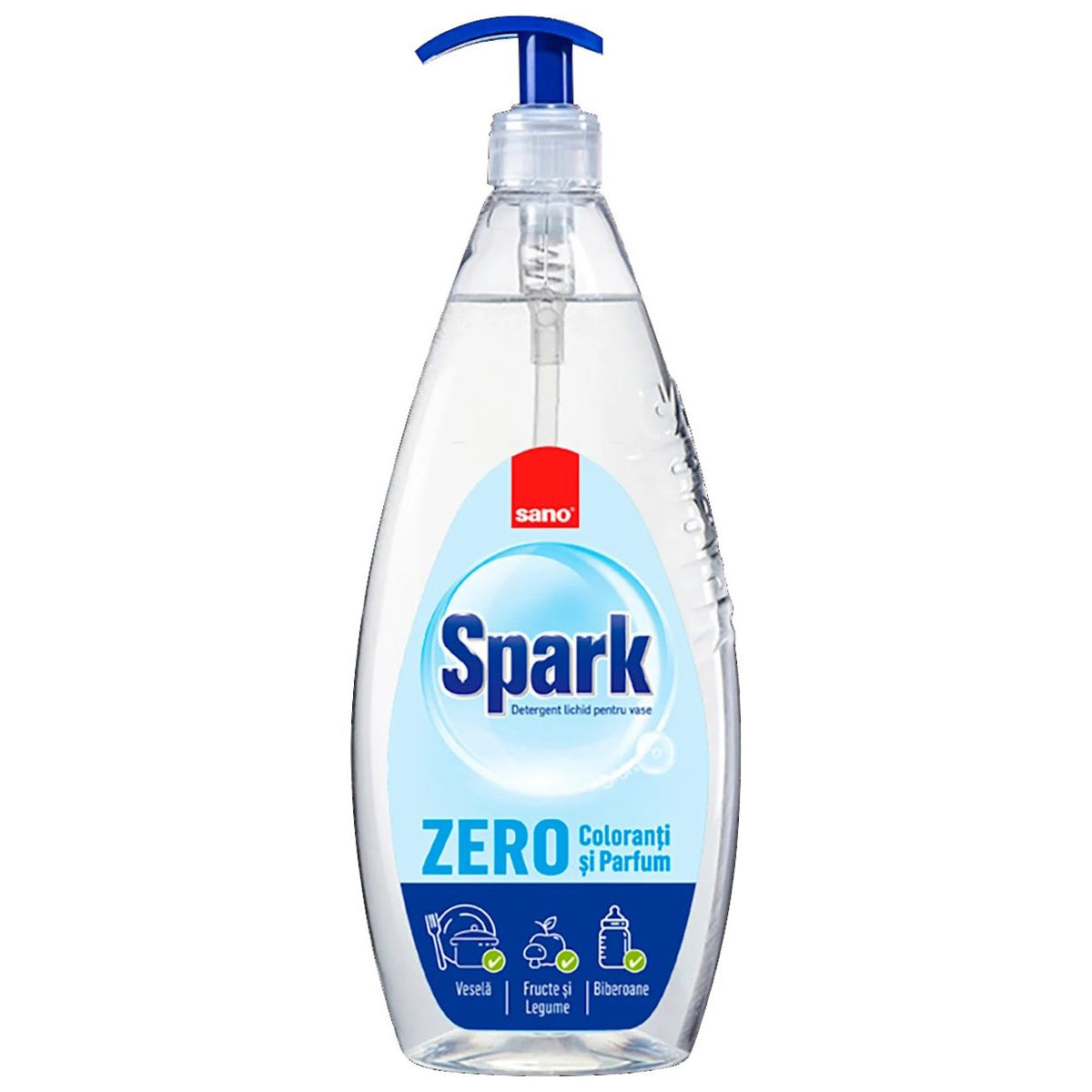 Sano Spark Zero, Detergent Lichid Pentru Vase, Formula Fara Coloranti Si Parfum, Bidon 1 L